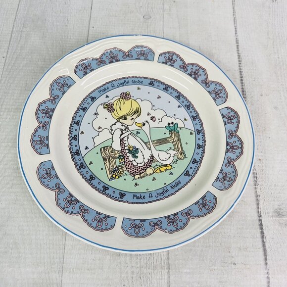 Amazon.com: Precious Moments  1992 Precious Moments MAKE A JOYFUL NOISE Girl Duck Ceramic Salad Plates Set 4